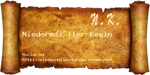 Niedermüller Kevin névjegykártya